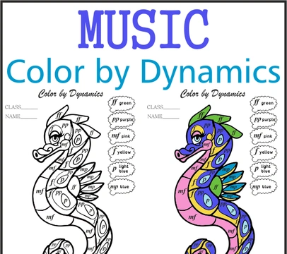 Music Color by Dynamics | Sea ​​Horse Mandala Style