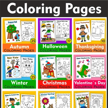 Printable Coloring Pages for Kids Mega Bundle | Holiday & Seasonal