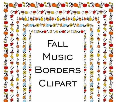 Fall Music Borders Clipart | Music Frames