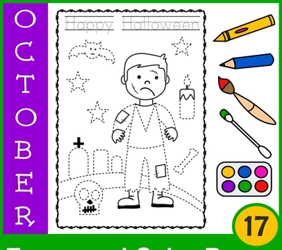 Halloween Tracing and Coloring Pages | Fine Motor Skills | Morning Work