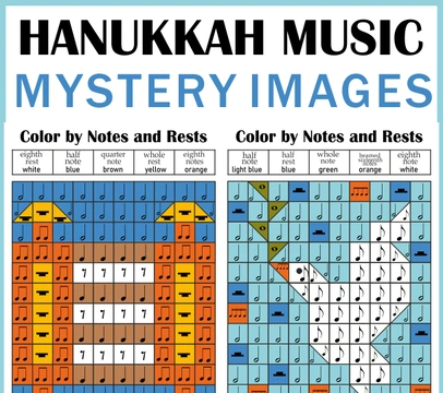 Hanukkah Music Color by Note Mystery Pictures