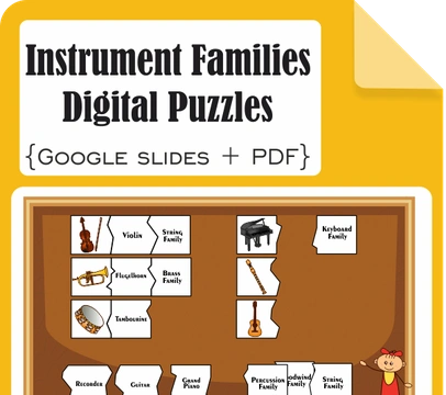 Instrument Families Digital Puzzles {Google Slides + PDF}