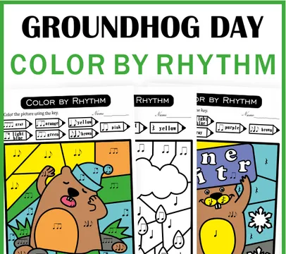 Groundhog Day Music Color by Rhythm Pages