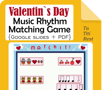 Valentine`s Day Rhythm Matching Game {Ta, Ti-Ti, Rest}