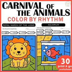 Image for The Carnival of the Animals – Music Color by Rhythm Pages product