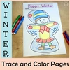 Image for Winter Trace and Color Pages {Fine Motor Skills + Pre-writing} product