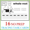 Image for Back to School Music Tracing Task Cards \ Exit Tickets | Notes, Rests & Clefs product