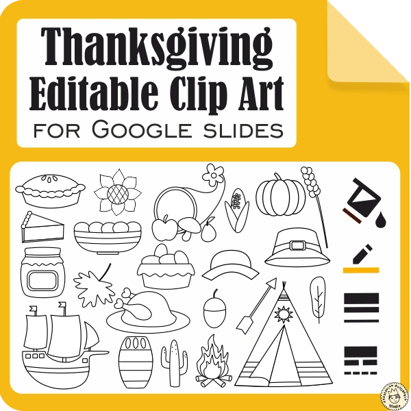 Thanksgiving Editable Clip Art for Google Slides
