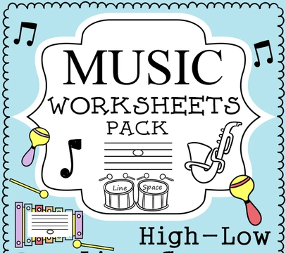 Music Worksheets Pack (Line -Space, High -Low)