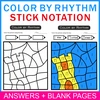 Image for Color by Rhythm Summer Themed Pages {stick notation} product