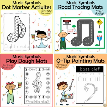 Music Notes & Symbols Activity Mats for Kids | Bundle