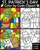 Image for St. Patrick`s Day Color by Code Clipart product