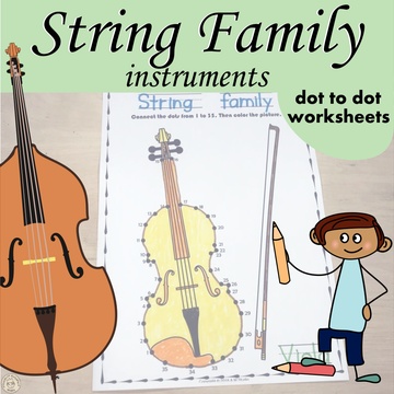 String Instruments Dot to dot Worksheets