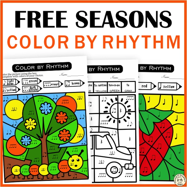 Free Music Worksheets | Color by Rhythm Sheets