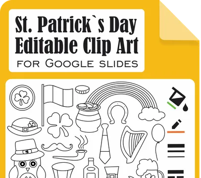 St. Patrick's Day Vector Editable Clip Art for Google Slides™ | Movable Images