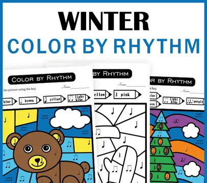 Winter Music Color by Code Activities | Color by Rhythm