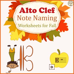 Image for Alto Clef Note Naming Worksheets for Fall product