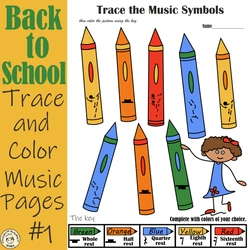 Image for Back to School Trace and Color Music Pages #1 product