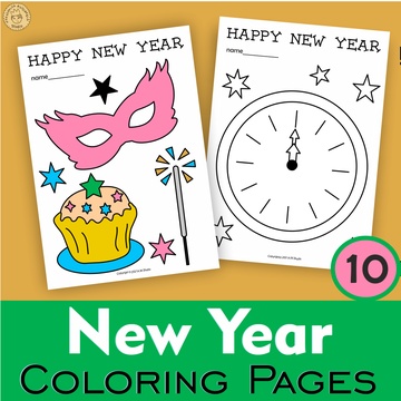 New Year Coloring Pages for Kids