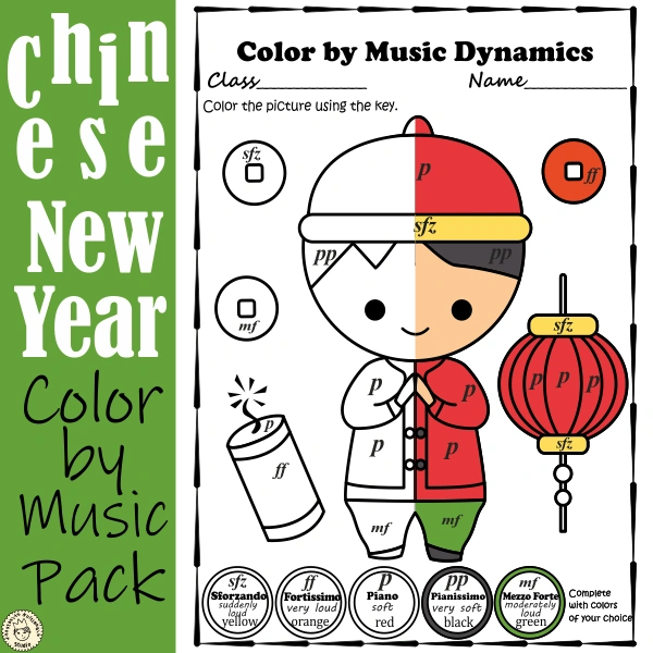 Chinese New Year Music Coloring Sheets Pack