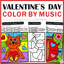 Image for Valentine`s Day Music Color by Code Pages product