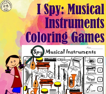 I Spy Musical Instruments Coloring Games