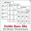 Image for Christmas Music Worksheets Staff Bundle product