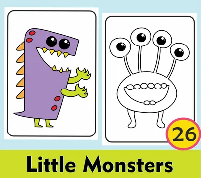Little Monsters Coloring Pages set # 2