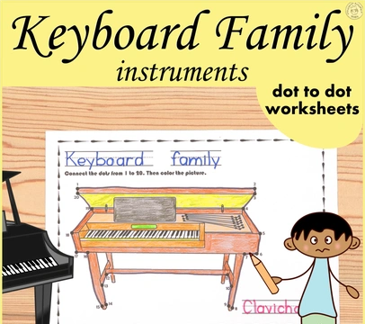 Keyboard Instruments Dot to Dot Worksheets