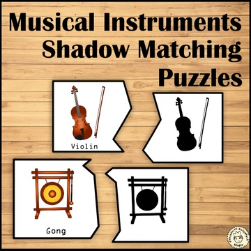 Musical Instruments Shadow Matching Puzzles