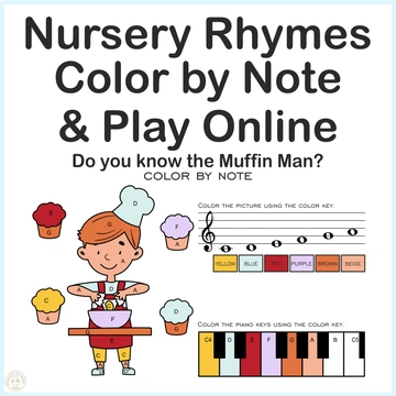 Do You Know the Muffin Man Nursery Rhythm | Online Music Game & Color By Note