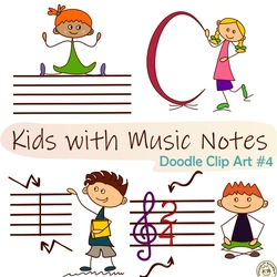 Image for Kids with Music Notes and Symbols Doodle Clip Art #4 product