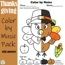 Image for Thanksgiving Color by Music Pages {with answers} product