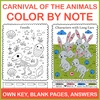 Image for The Carnival of the Animals Color by Note Pages | Music Coloring Worksheets product