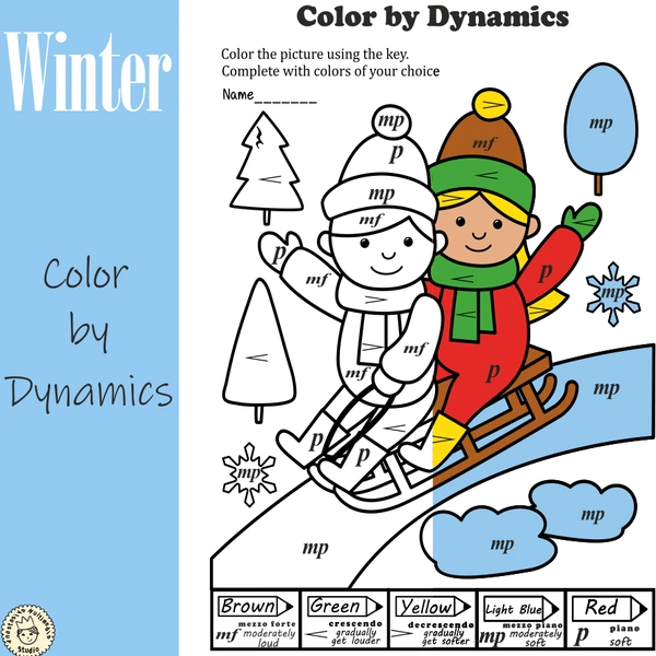 Winter Music Coloring Pages | Color by Dynamics