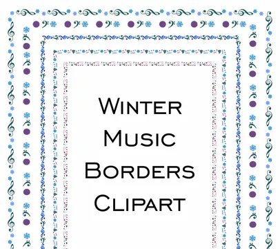 Winter Music Borders Clipart