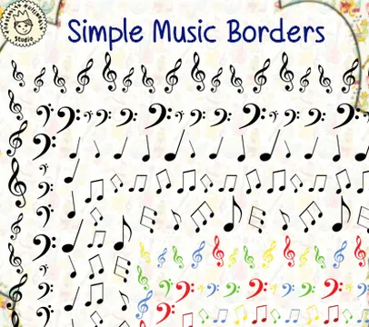 Simple Music Borders Clipart