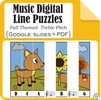 Image for Music Digital Puzzles Fall Themed {Treble Pitch} {PDF + Google Slides} product
