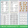 Image for Ocean themed Music Coloring Pages & Worksheets | Music Symbols product