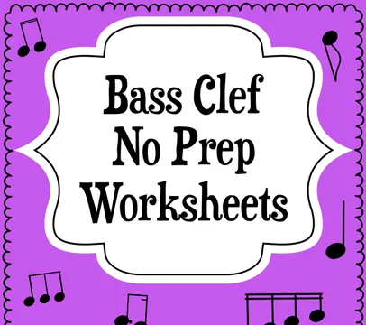 Bass Clef No Prep Worksheets