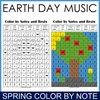 Image for Earth Day Music Color by Note Mystery Pictures | Rhythm Worksheets | Levels 1-2 product