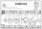 Image for Back to School Treble Clef Note Naming Practice Worksheets product