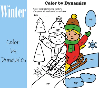 Winter Music Coloring Pages | Color by Dynamics
