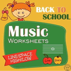 Back to School Music Worksheets (Line-Space, High-Low)