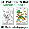 Image for St. Patrick`s Day Music Theory Coloring Pages Bundle product
