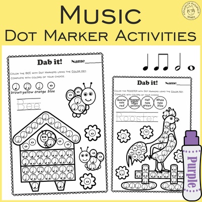 Farm Animals Music Rhythm Dot Marker Activities, Quarter rest