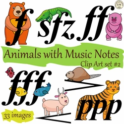 Image for Animals with Music Notes Clip Art set #2 {Dynamic Symbols} product