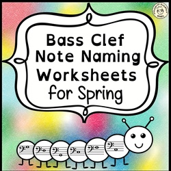 Image for Bass Clef Note Naming Worksheets for Spring product