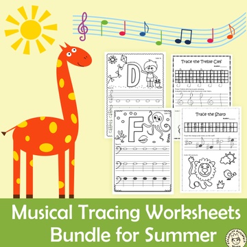 Musical Tracing Worksheets Bundle for Summer