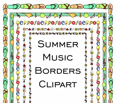 Summer Music Borders Clipart | Music Frames